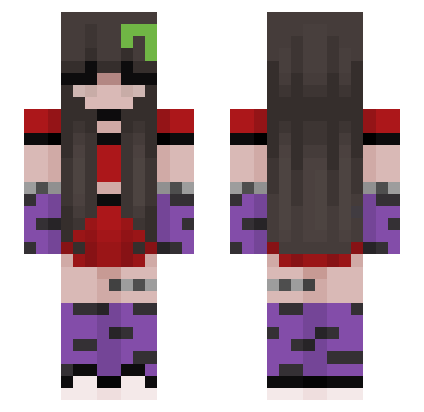 stexcan Minecraft skin, front and back view