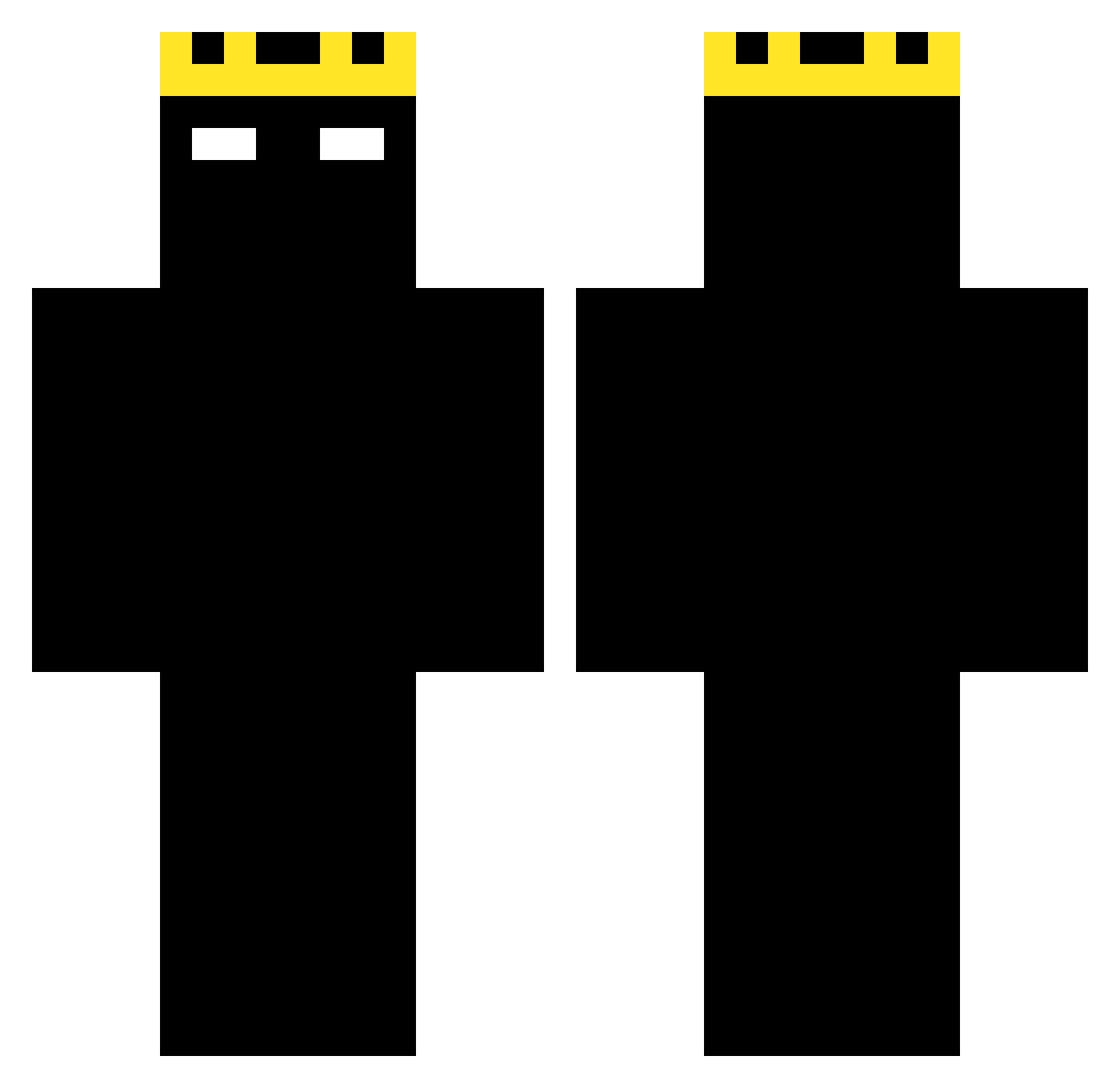 SharkSark Minecraft skin, front and back view