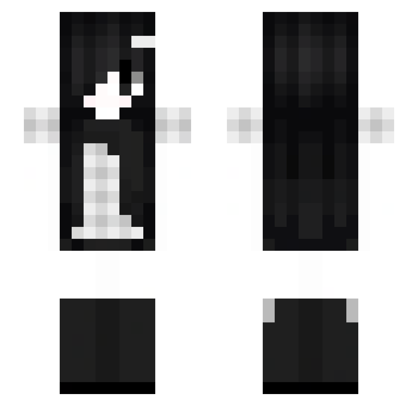 Faldita Minecraft skin, front and back view