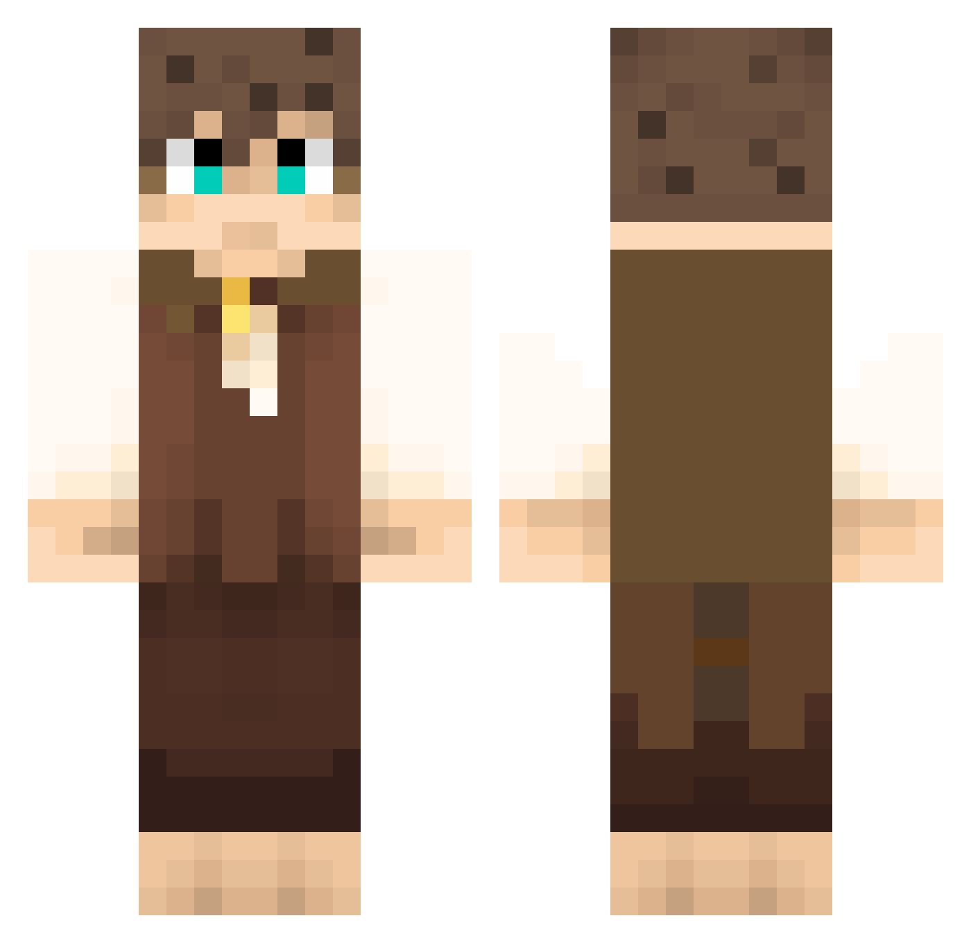 Uncharmed Minecraft skin, front and back view