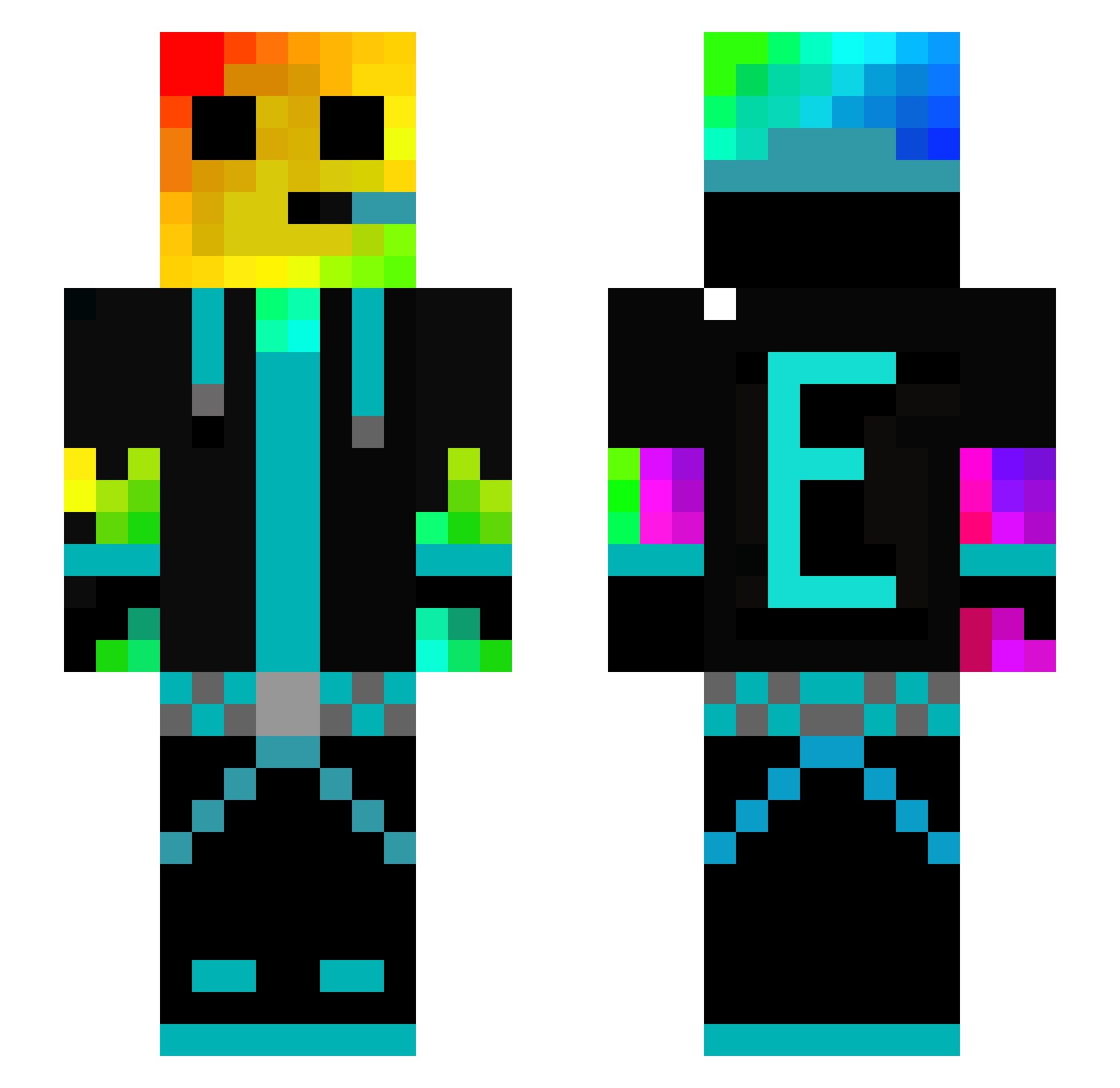 pimpek6969 Minecraft skin, front and back view