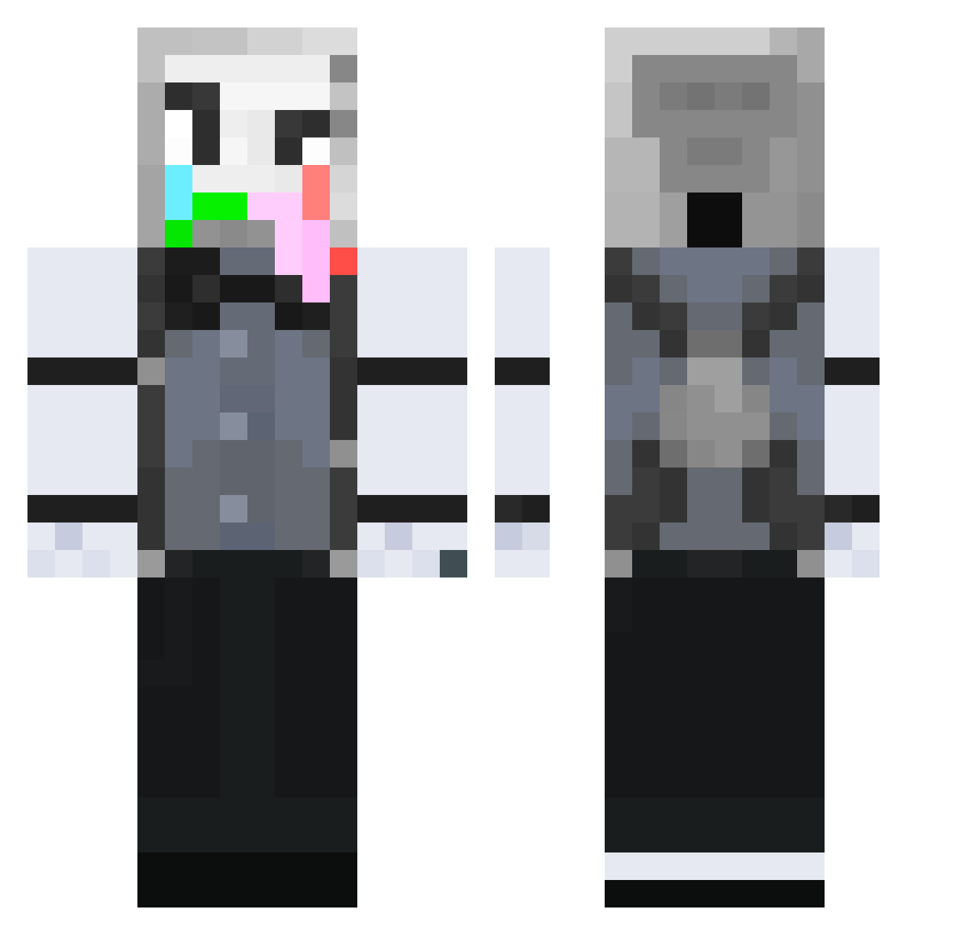 Feelings__ Minecraft skin, front and back view