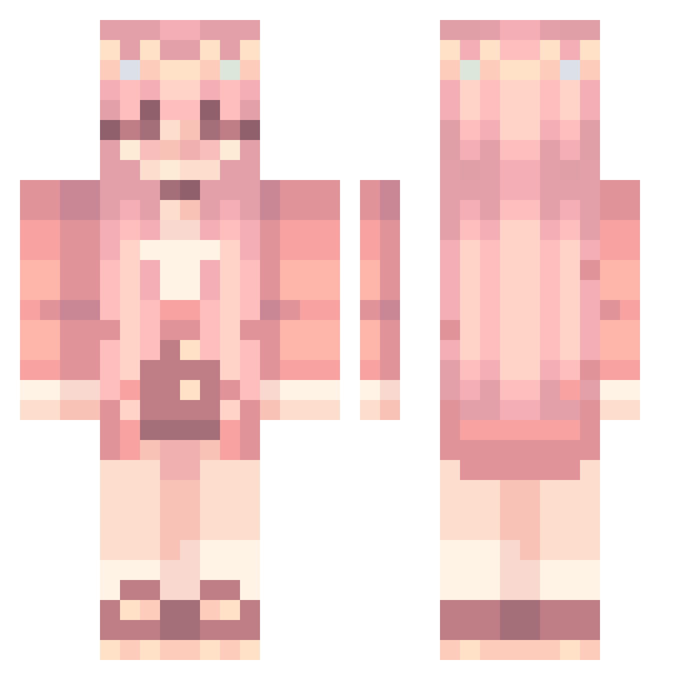 Thunfisch_HD Minecraft skin, front and back view