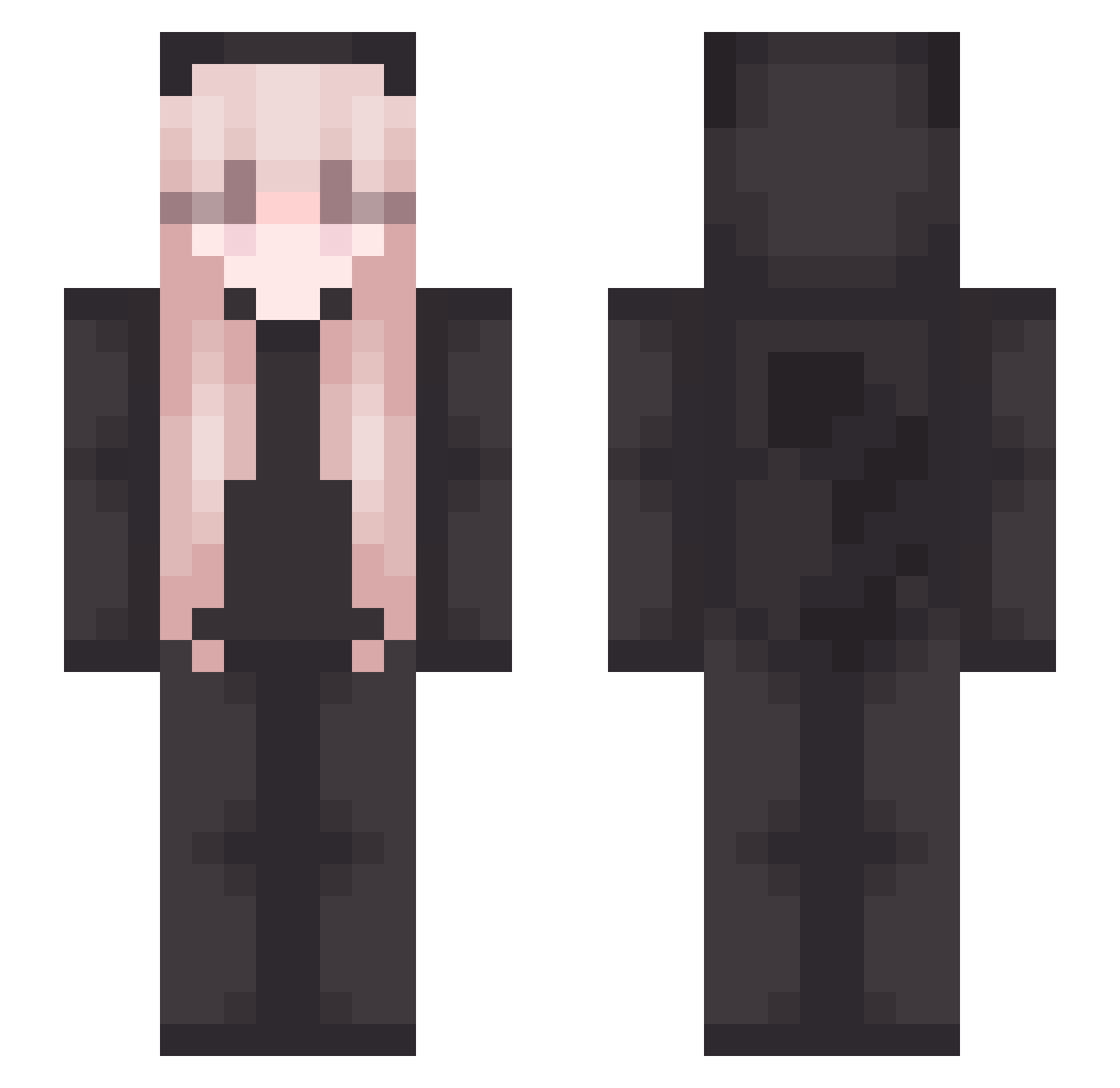xzouki Minecraft skin, front and back view