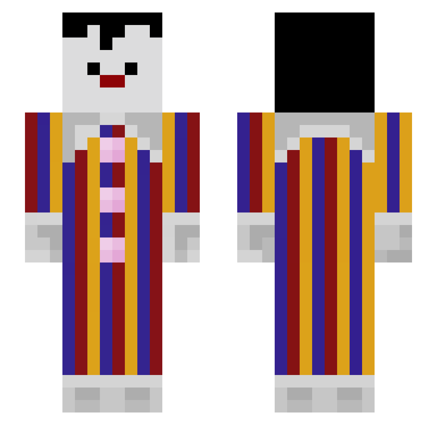 teaseb Minecraft skin, front and back view