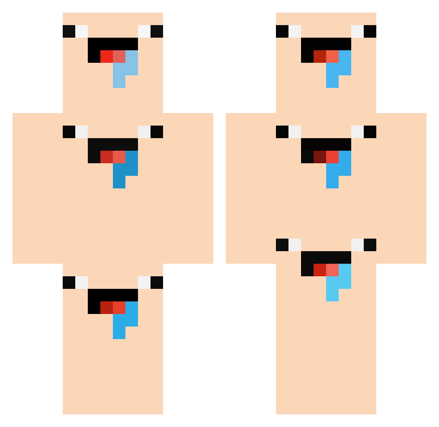 Hemligt Minecraft skin, front and back view