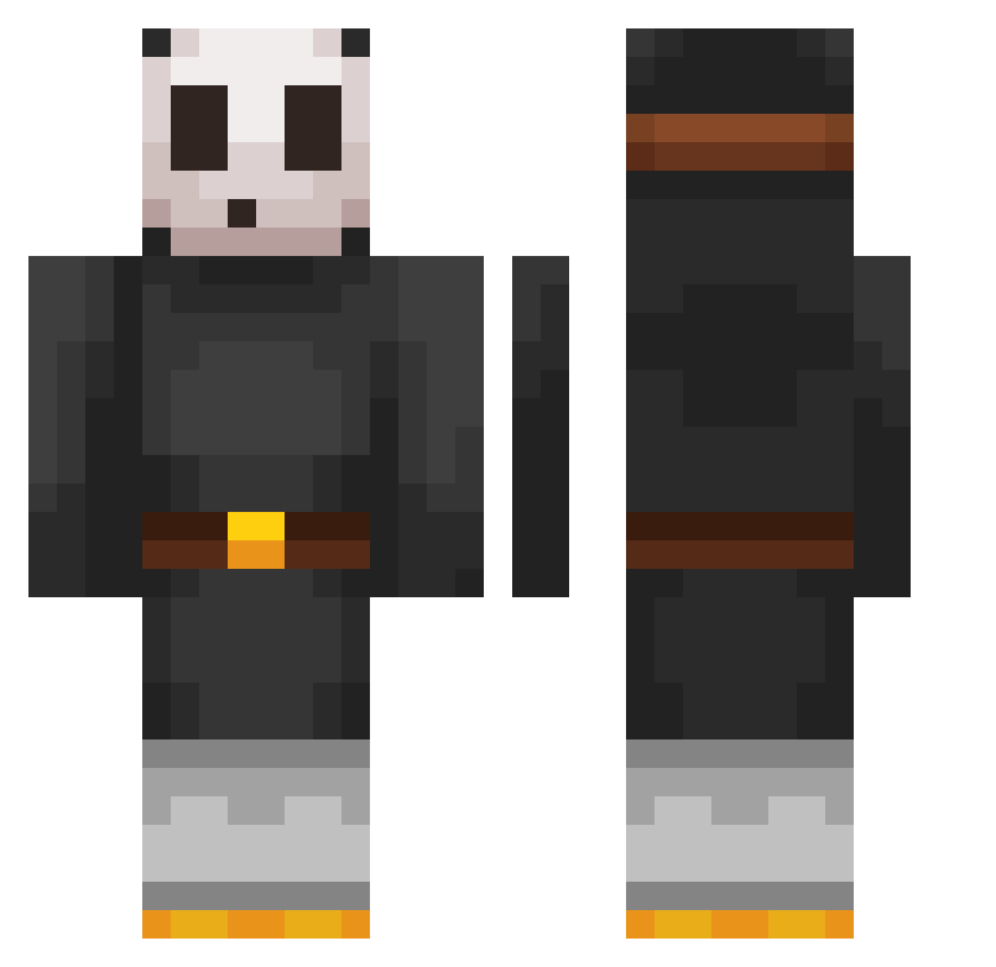 MilanInDaHood Minecraft skin, front and back view