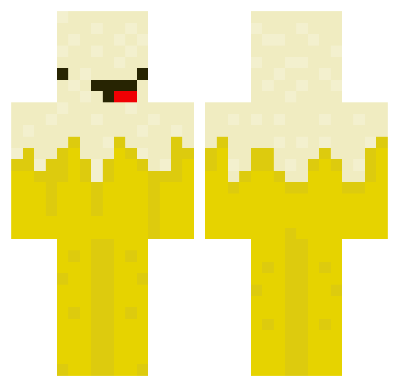 TizNixon Minecraft skin, front and back view