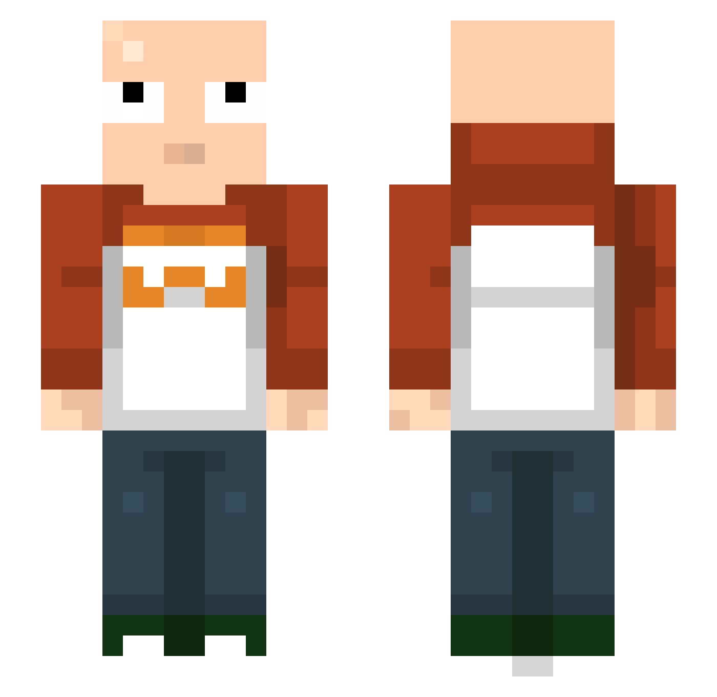 _Xenxe Minecraft skin, front and back view