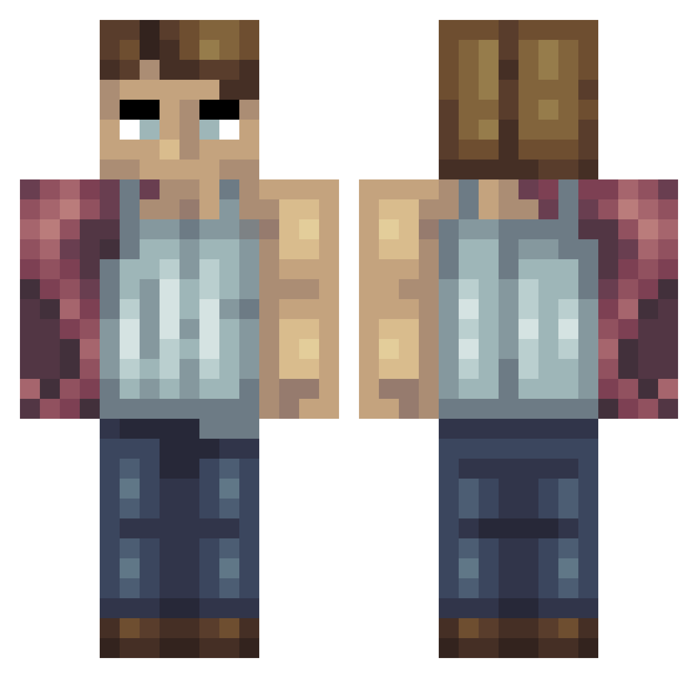 Nonvocal Minecraft skin, front and back view