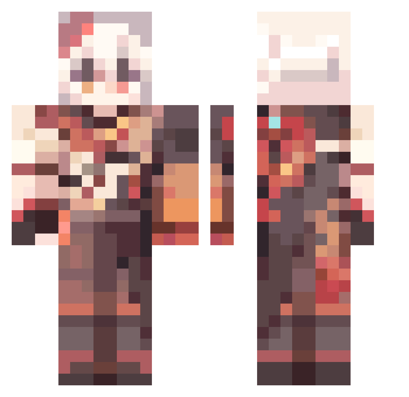 SadaoKun Minecraft skin, front and back view