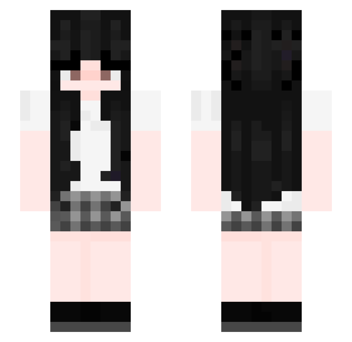 CureCarol Minecraft skin, front and back view