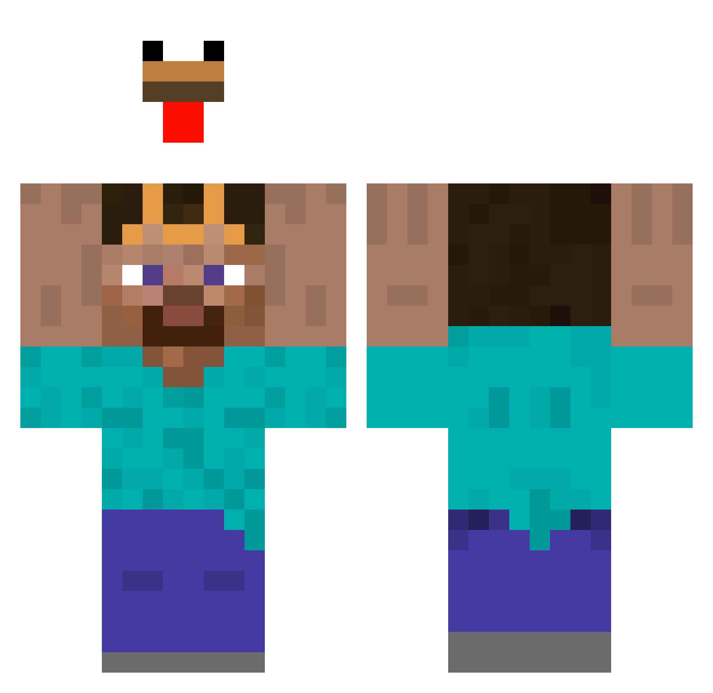 Meshalll Minecraft skin, front and back view