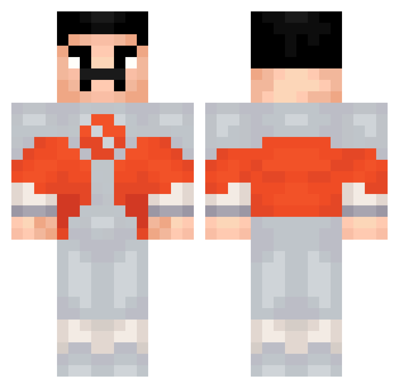 POUIS Minecraft skin, front and back view