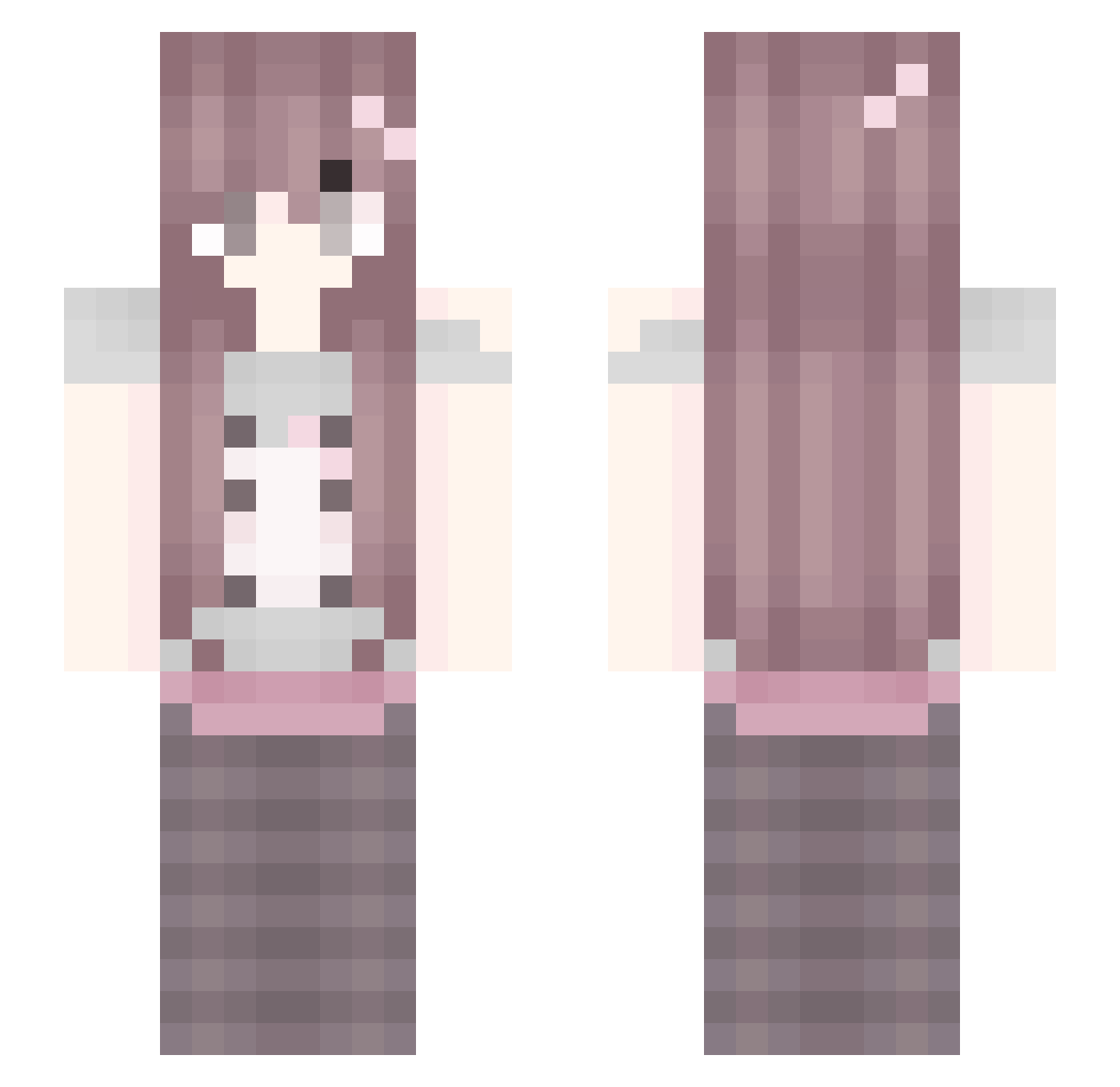 suadade Minecraft skin, front and back view