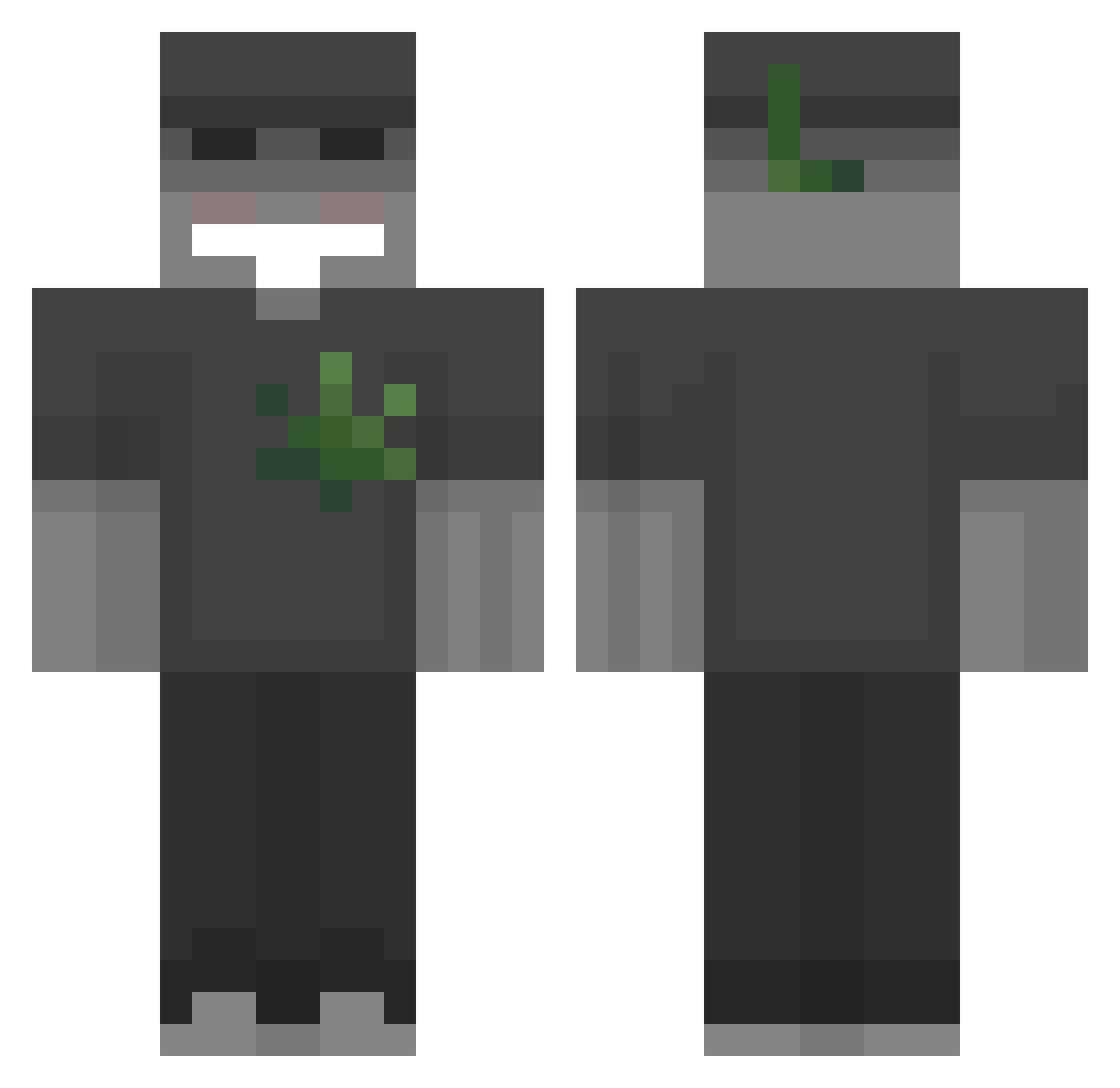 Dedosrapidus77 Minecraft skin, front and back view