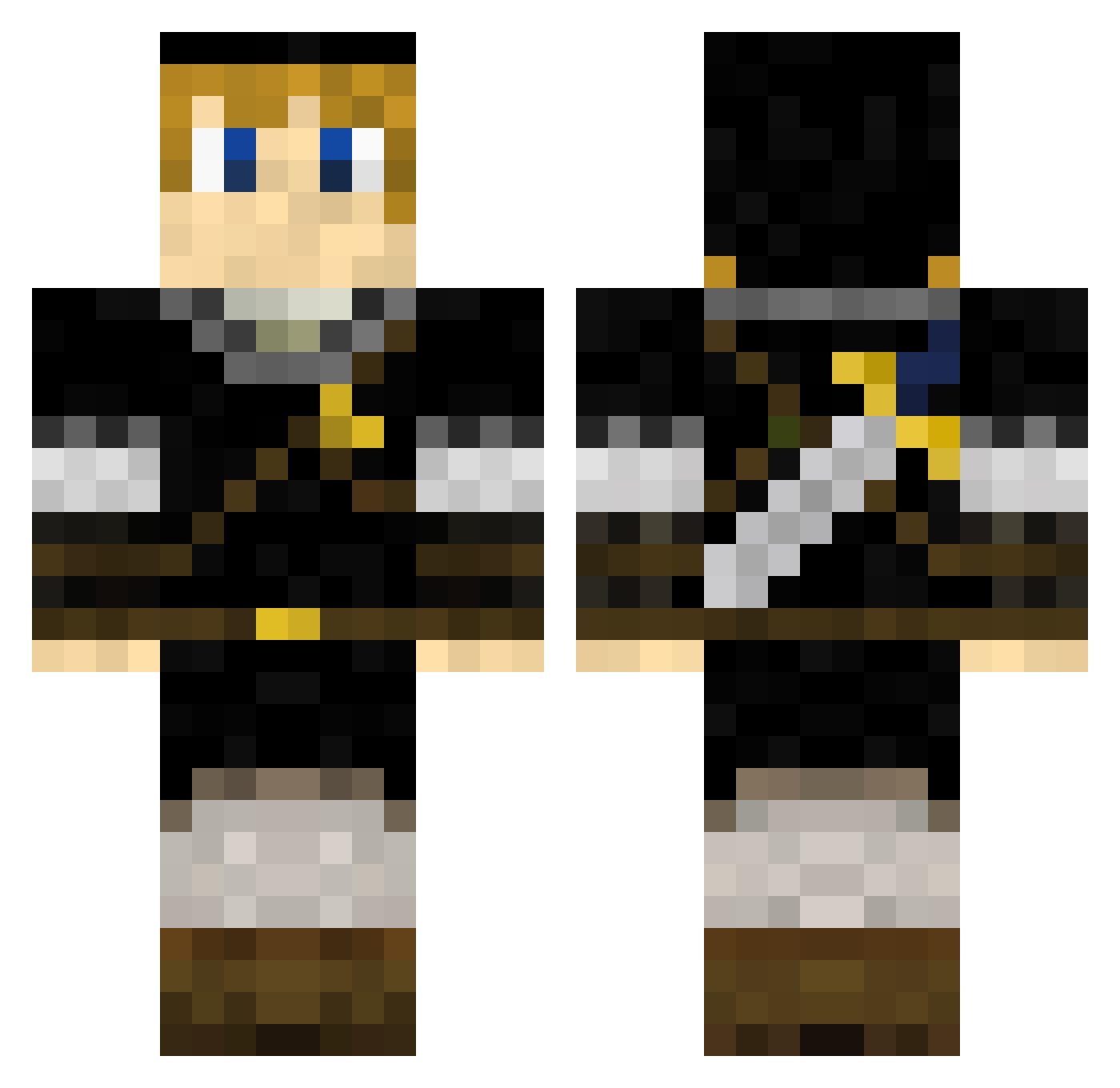 Baskets Minecraft skin, front and back view