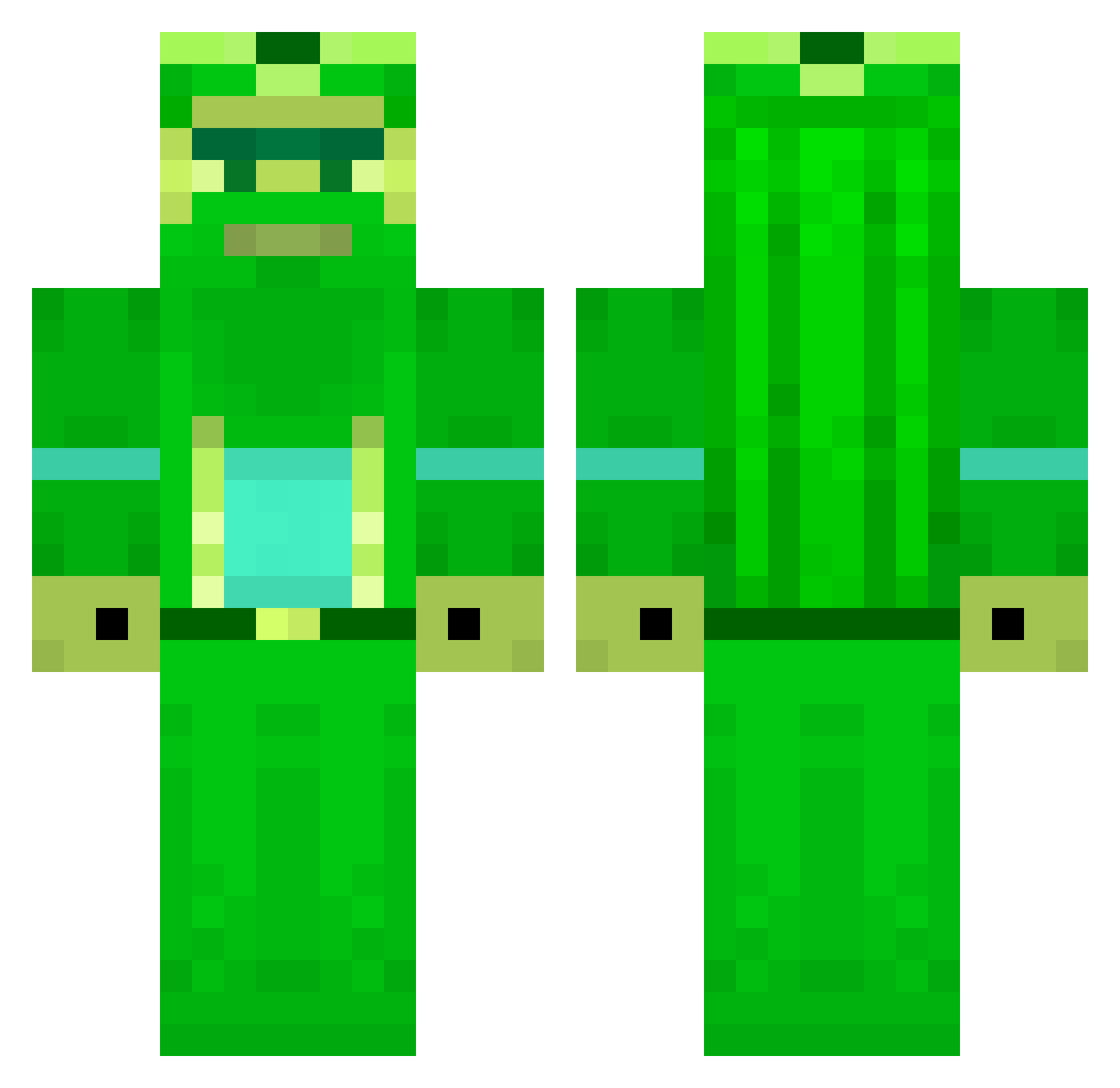 Steeyee Minecraft skin, front and back view