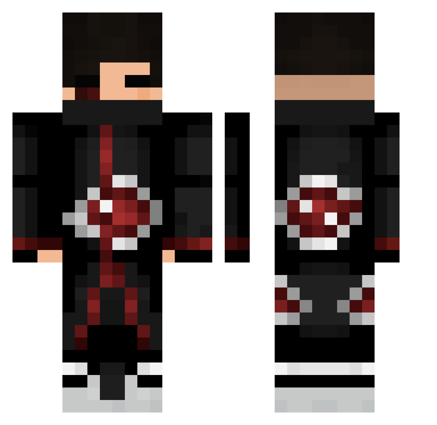 kapowboss Minecraft skin, front and back view