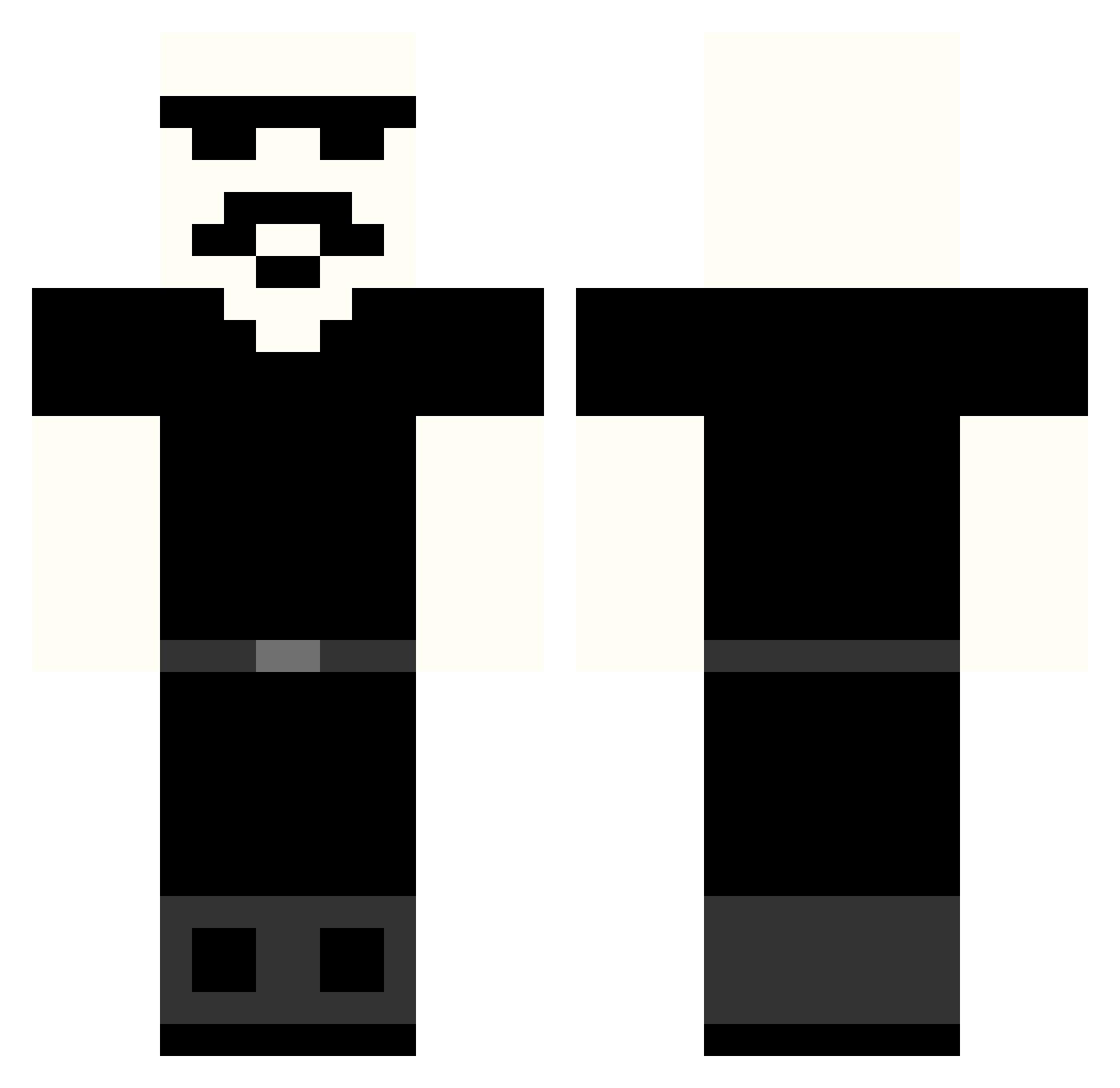 Hoca985 Minecraft skin, front and back view