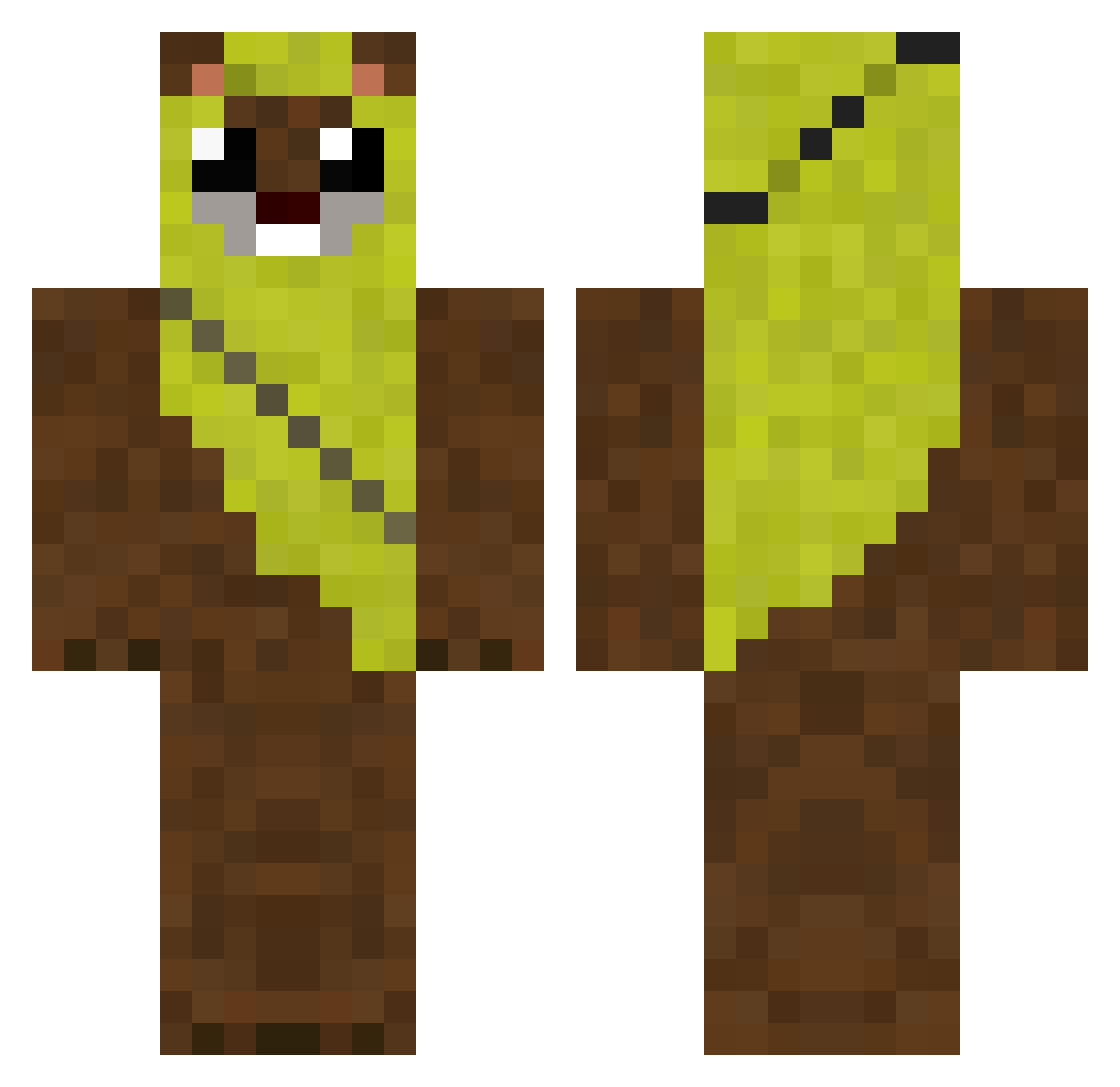 Waksons Minecraft skin, front and back view
