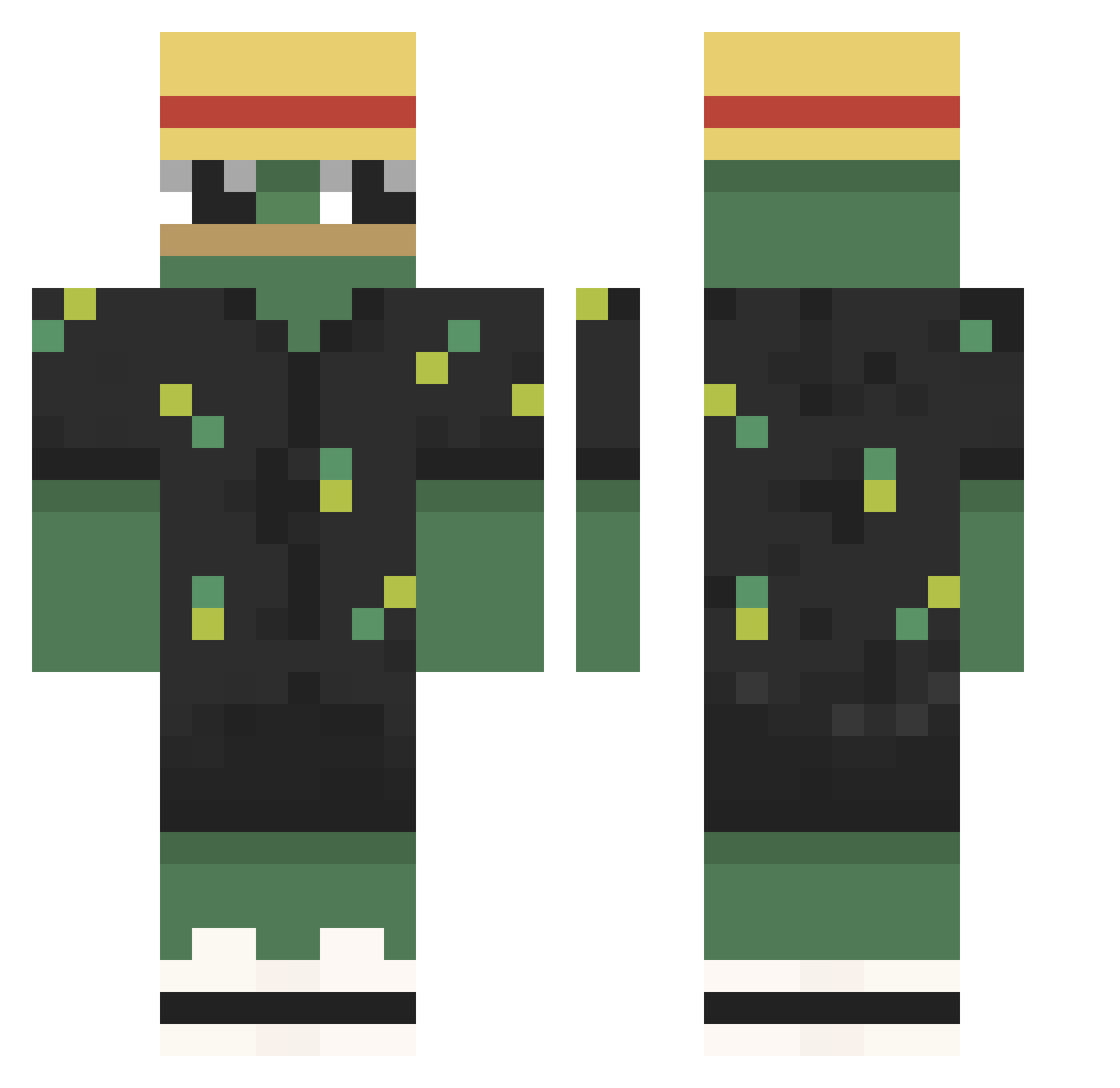 The_Wanderer761 Minecraft skin, front and back view
