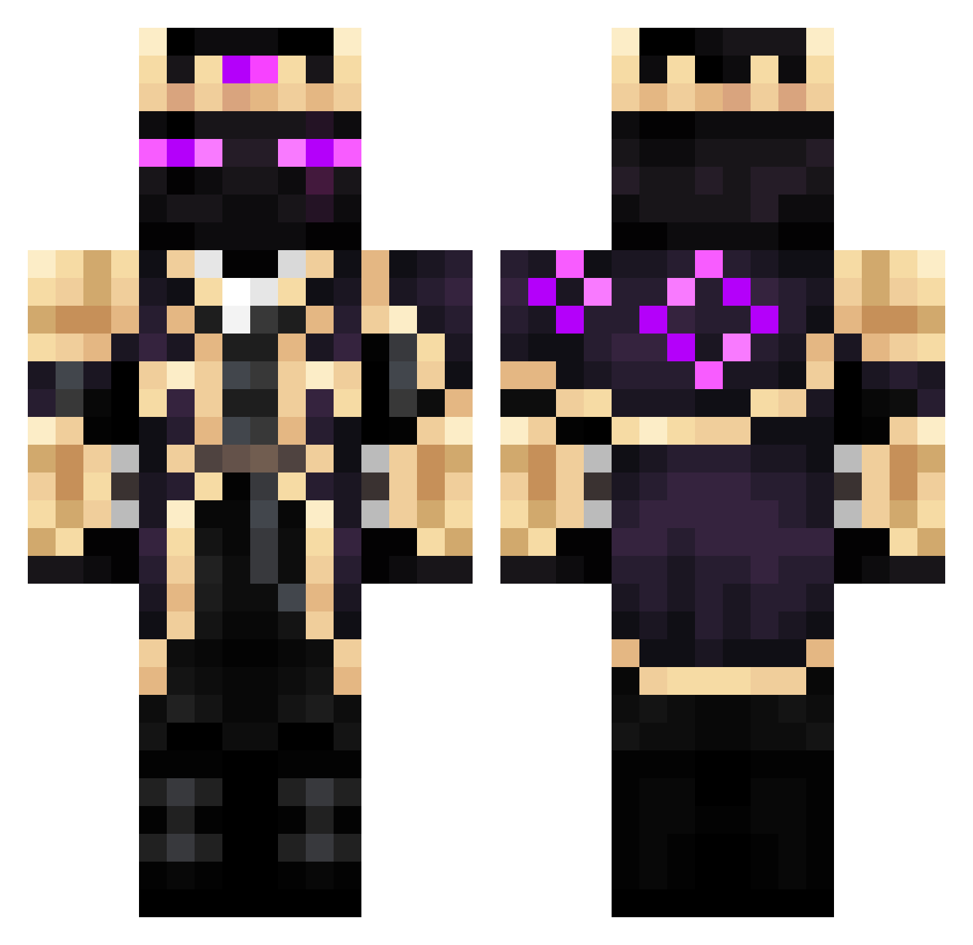 SaltGodMC Minecraft skin, front and back view