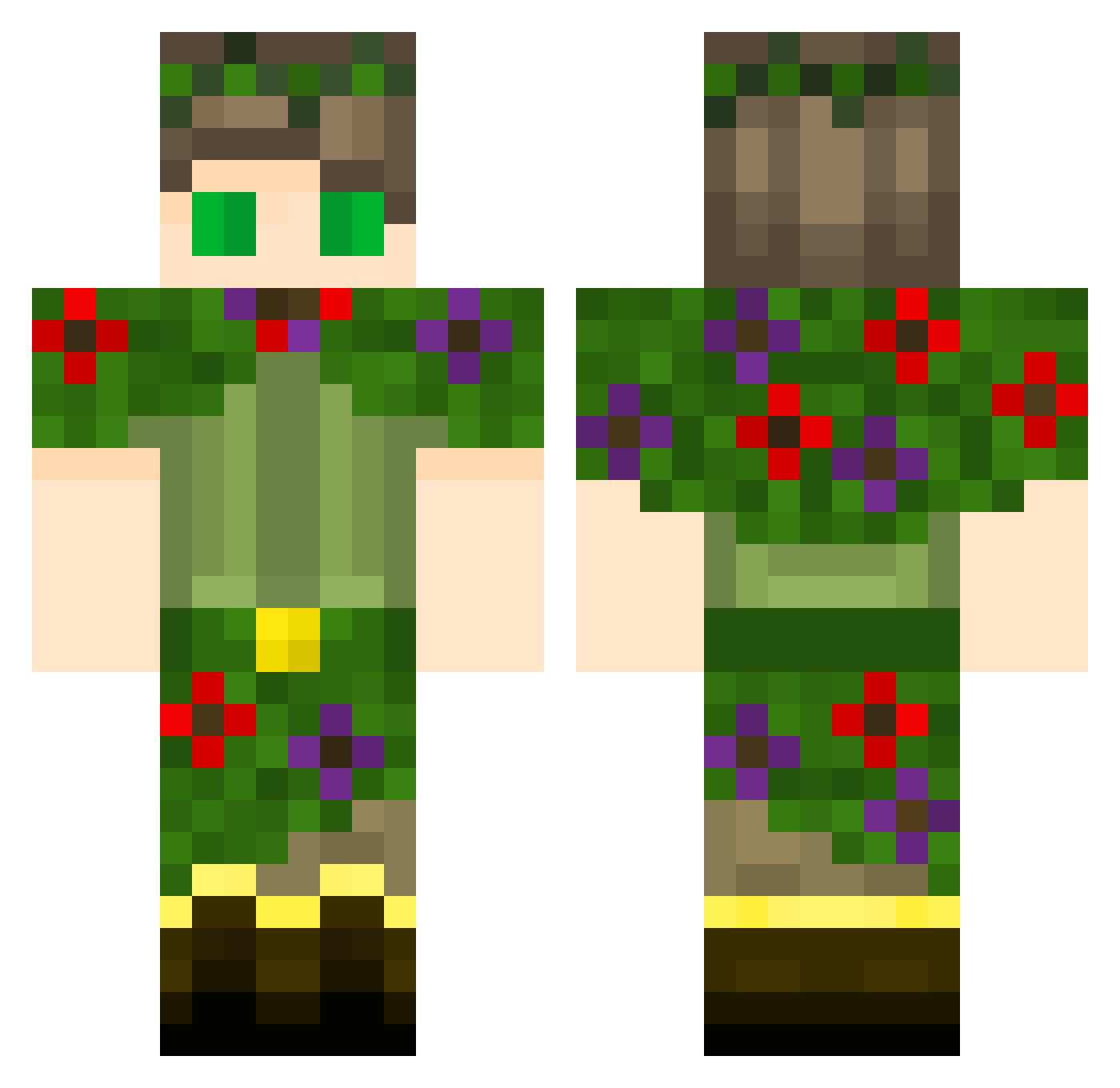 Nathanator7808 Minecraft skin, front and back view