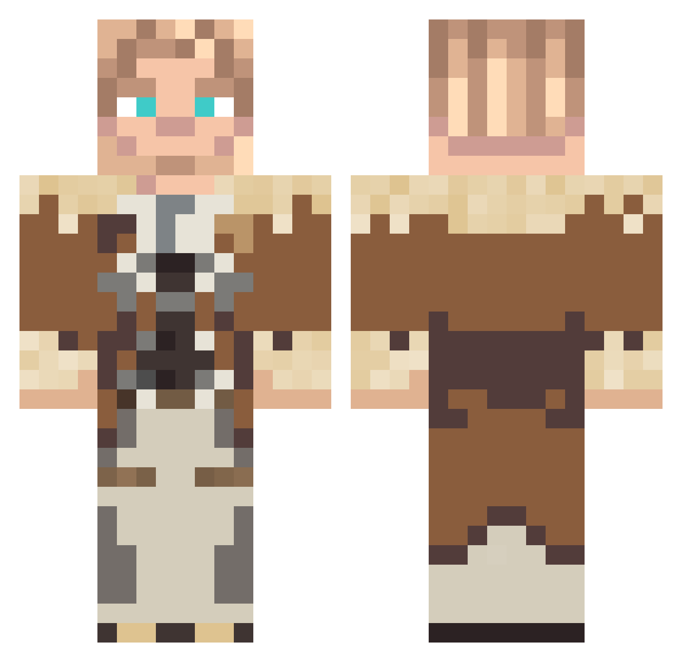 ZarenXI Minecraft skin, front and back view