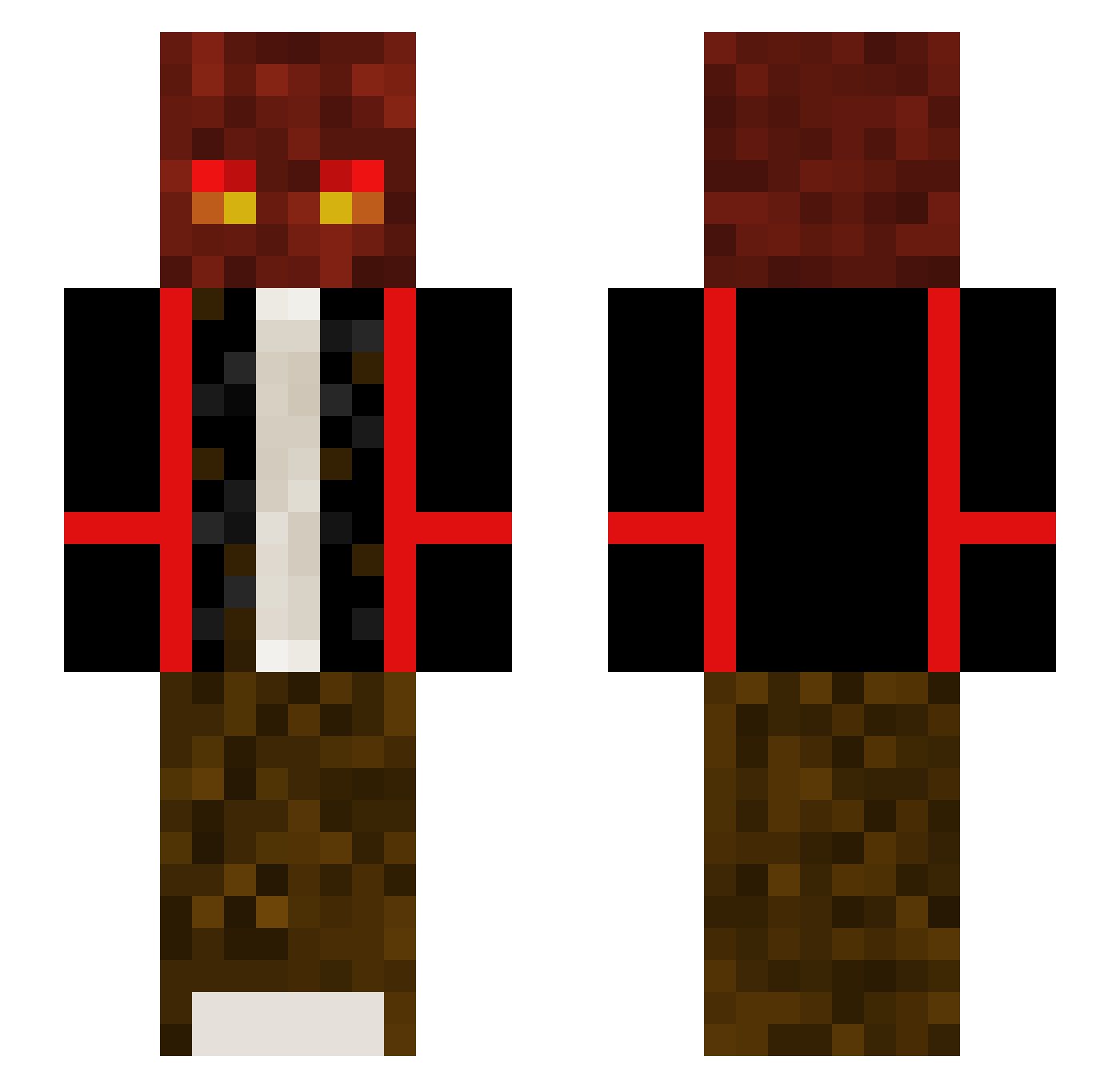 lazerlazaw Minecraft skin, front and back view