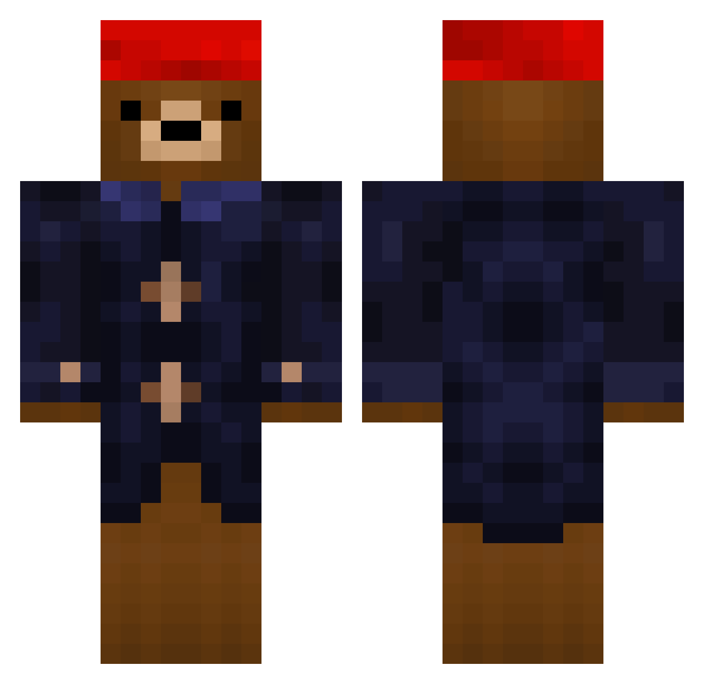 Skull3218 Minecraft skin, front and back view