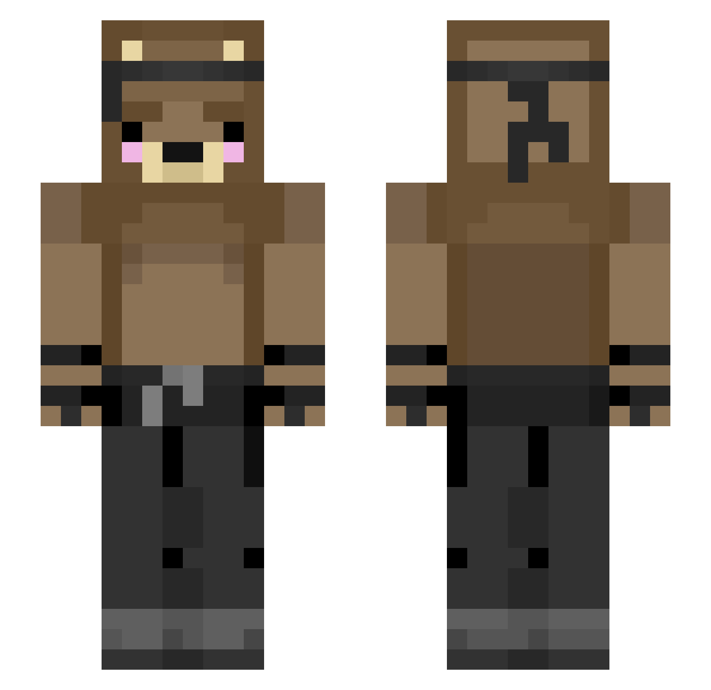 SwagArmourElite Minecraft skin, front and back view
