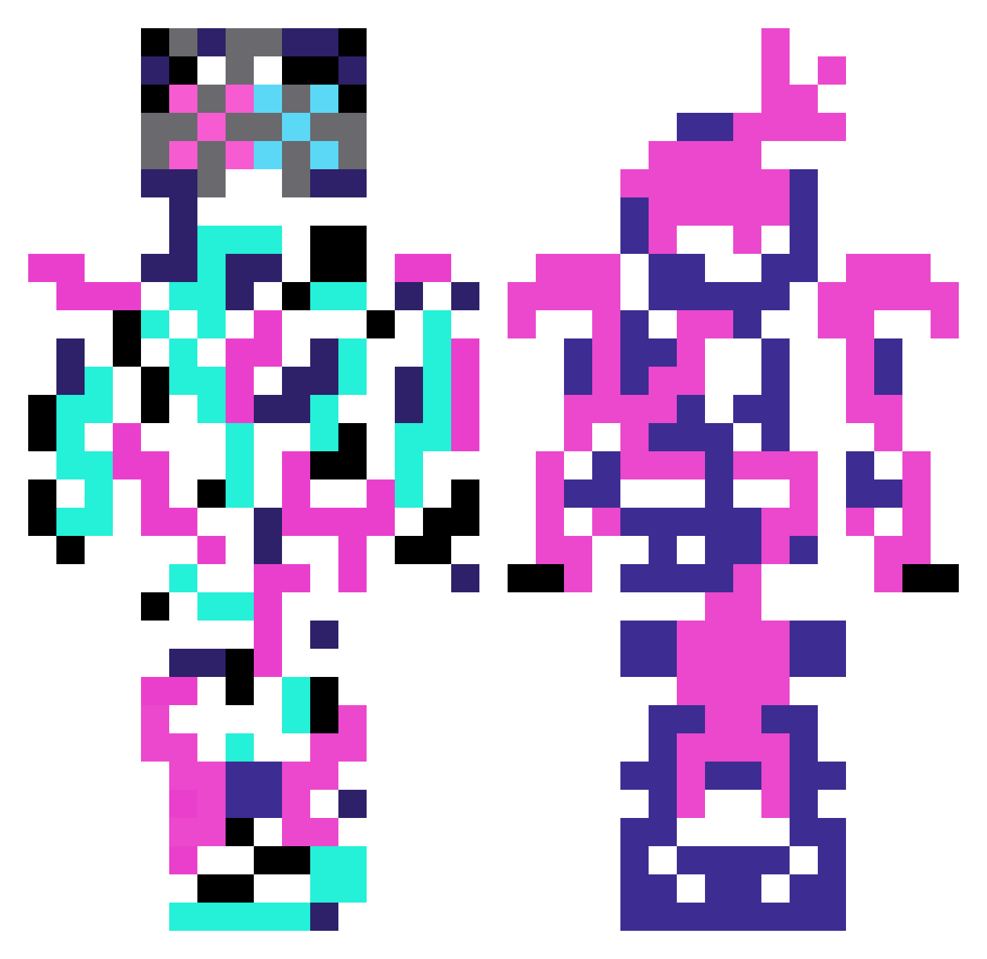 VonZiPer657 Minecraft skin, front and back view
