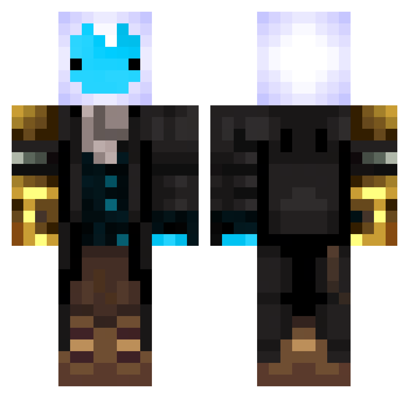 JavierMercy Minecraft skin, front and back view