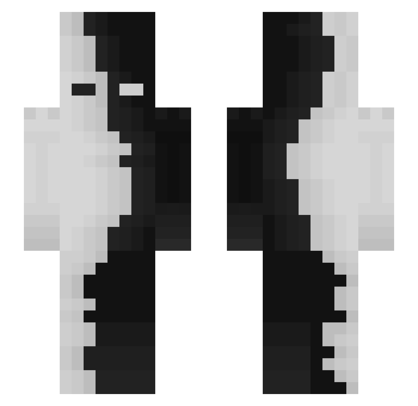 TheoB20 Minecraft skin, front and back view