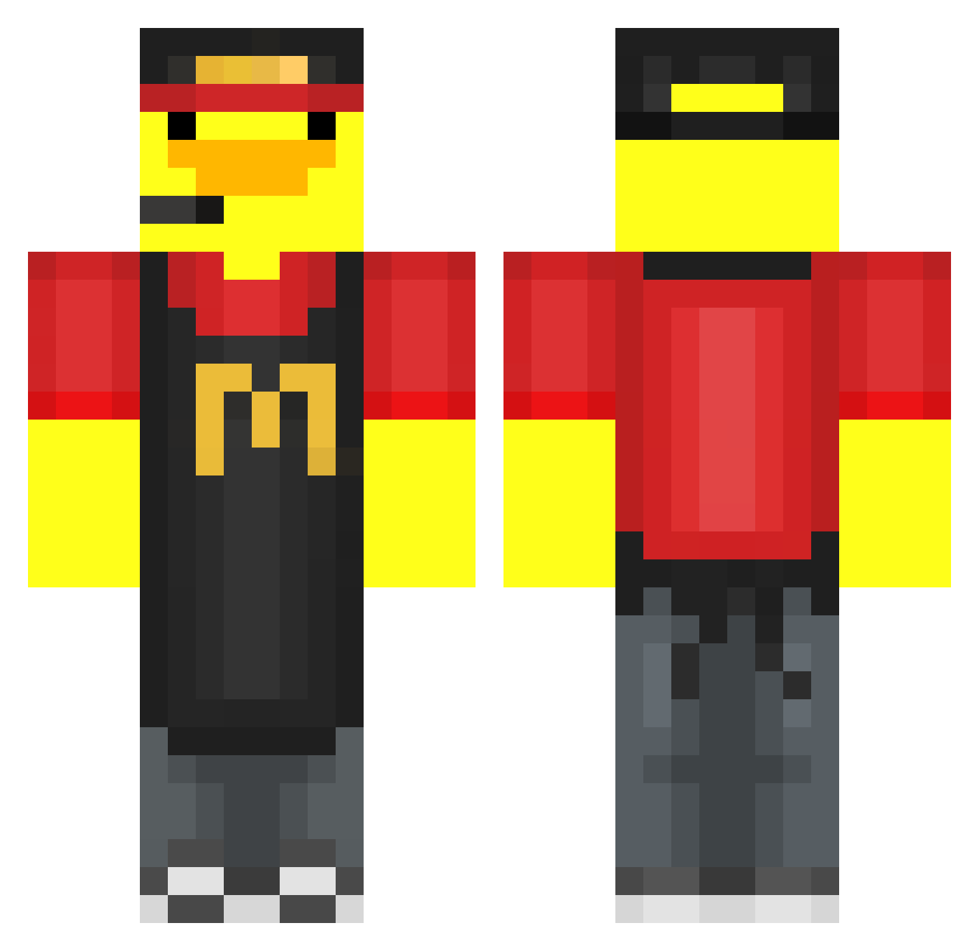 ChaosWaffel90 Minecraft skin, front and back view