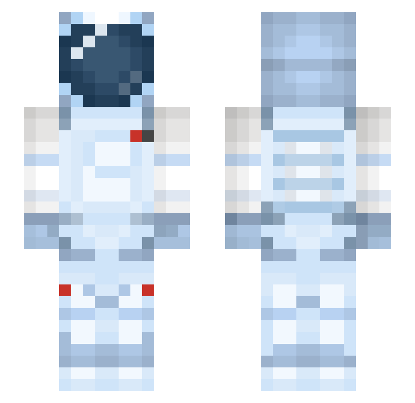 FreeGoldfish Minecraft skin, front and back view