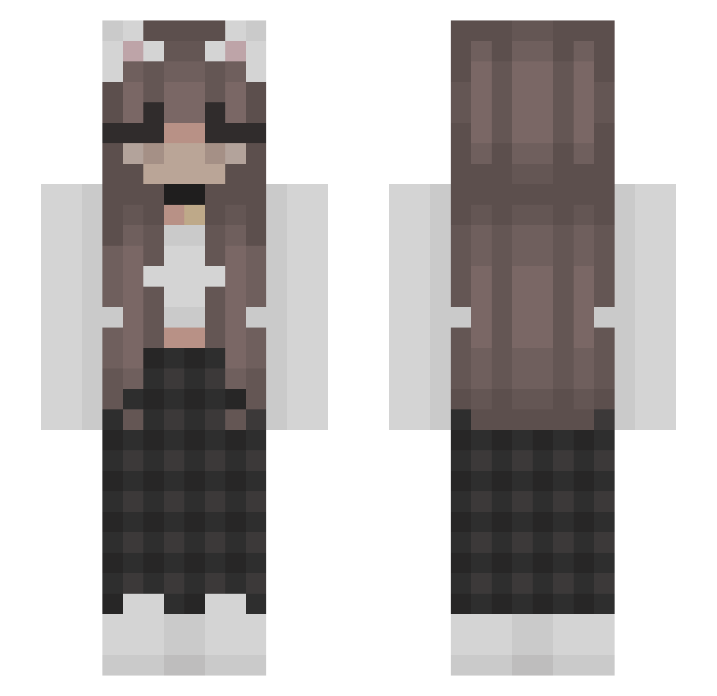 Mimiyaner Minecraft skin, front and back view