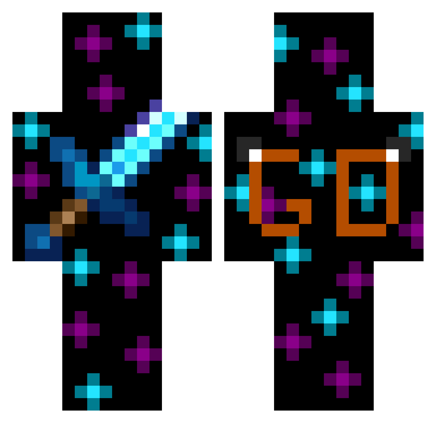 metxl Minecraft skin, front and back view