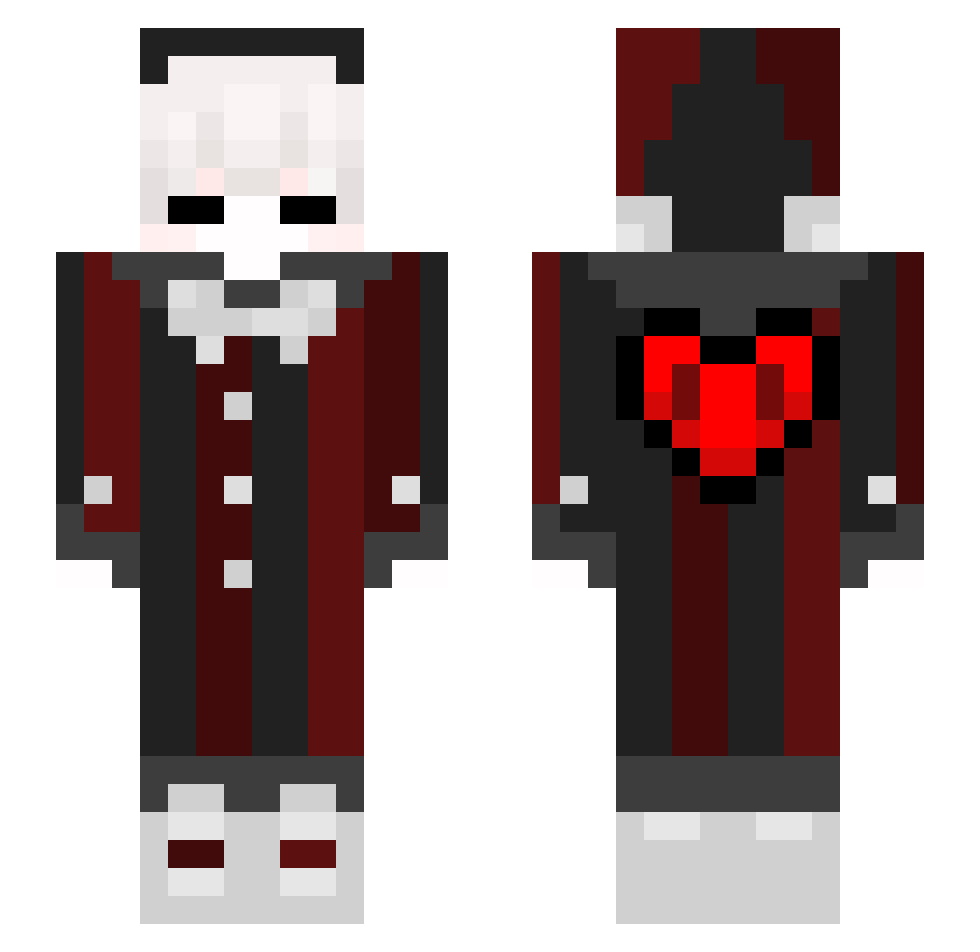 InvalisReborn Minecraft skin, front and back view