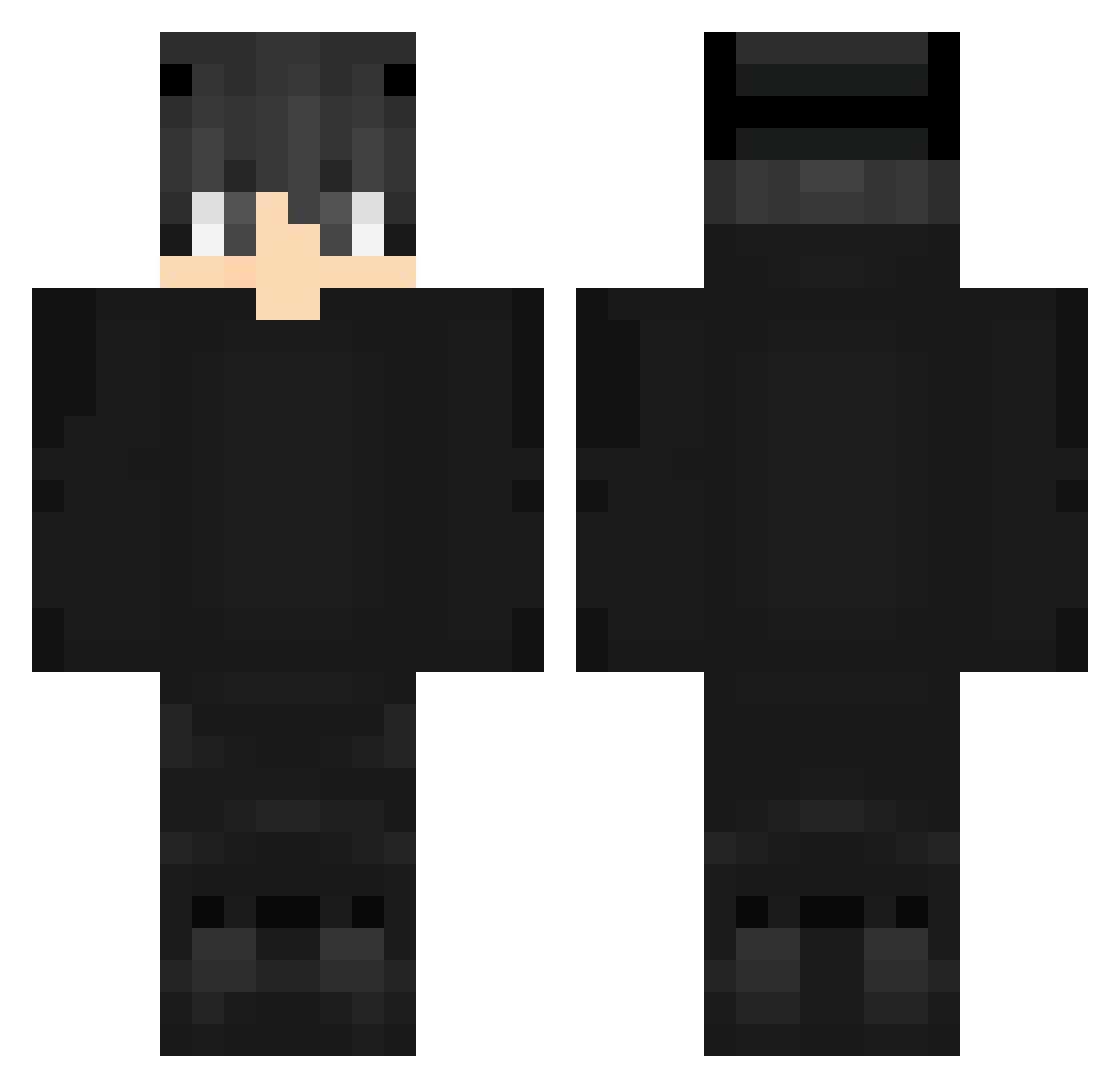 RelativeAirFlow Minecraft skin, front and back view