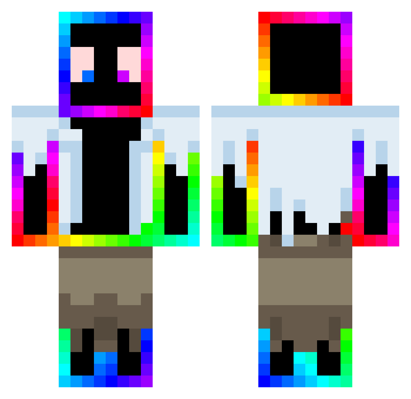 DAVIAJANDO Minecraft skin, front and back view