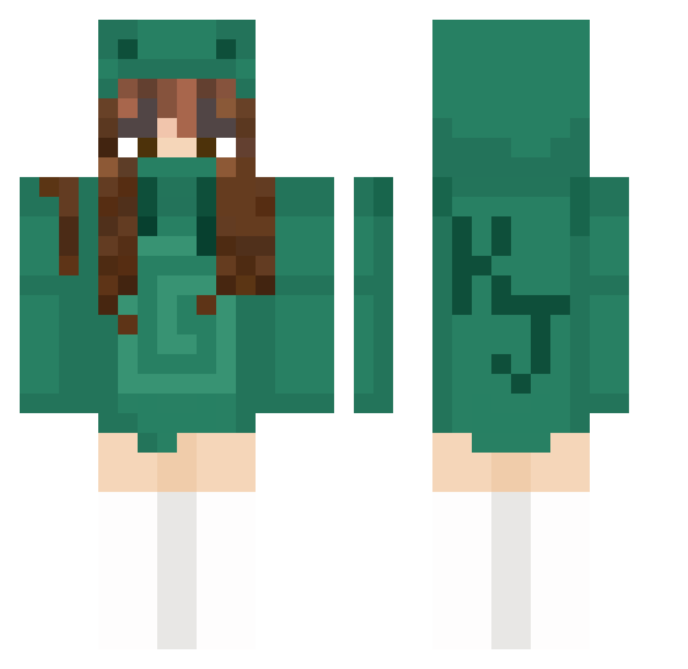 two_ghxsts Minecraft skin, front and back view