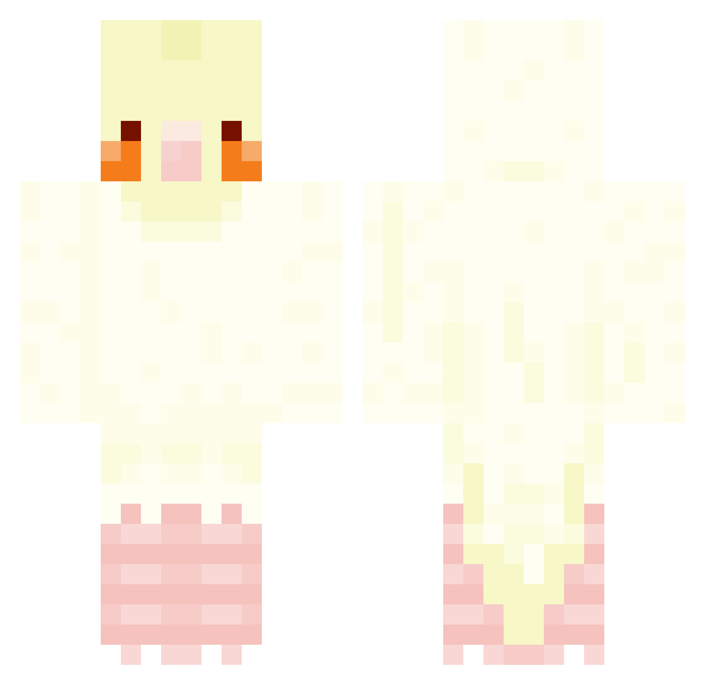 doxeada Minecraft skin, front and back view