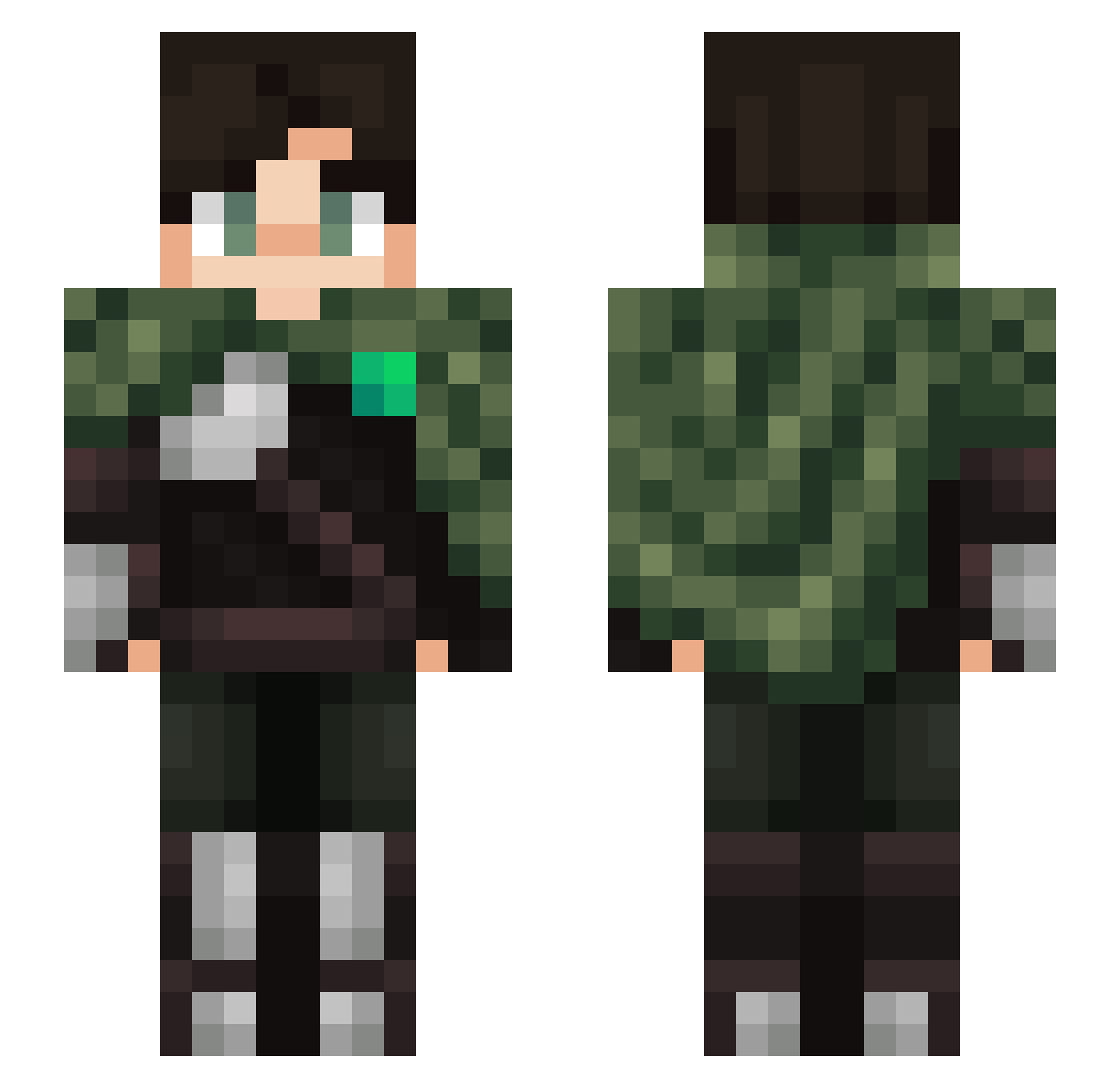 FightAboutIt Minecraft skin, front and back view