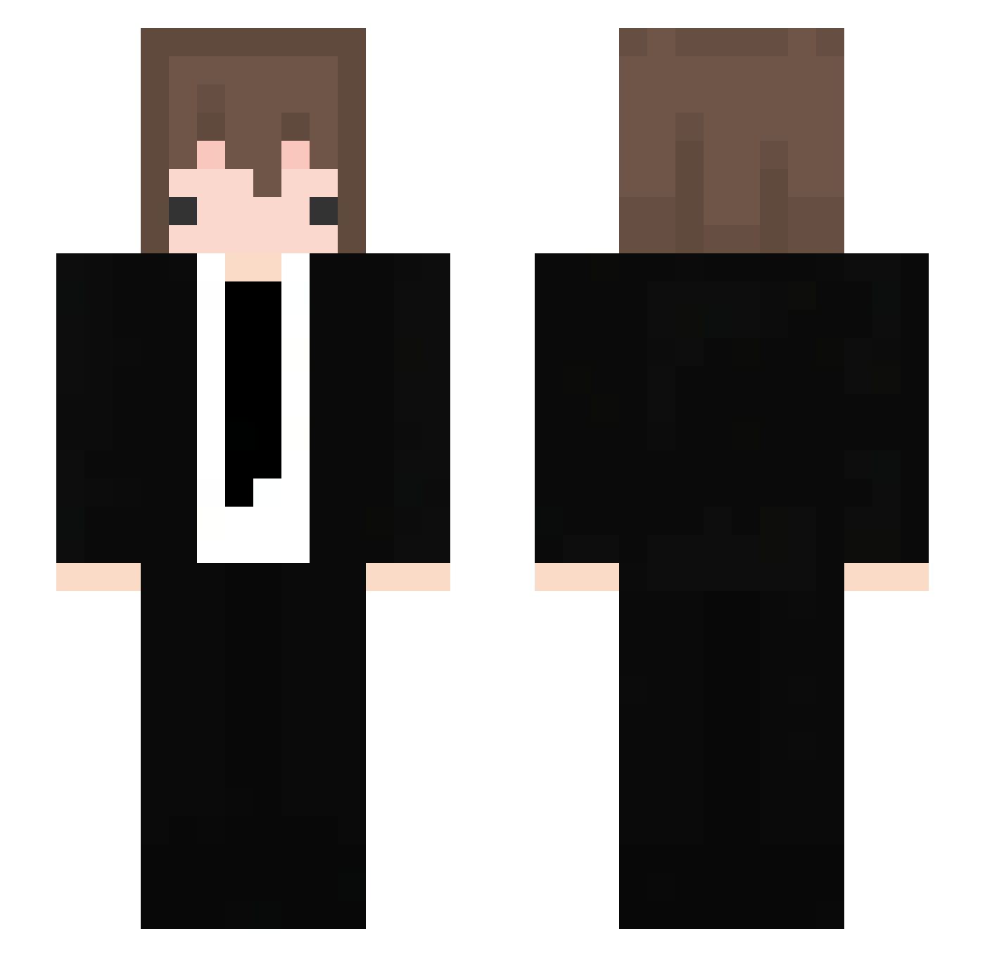 cafezzinho Minecraft skin, front and back view