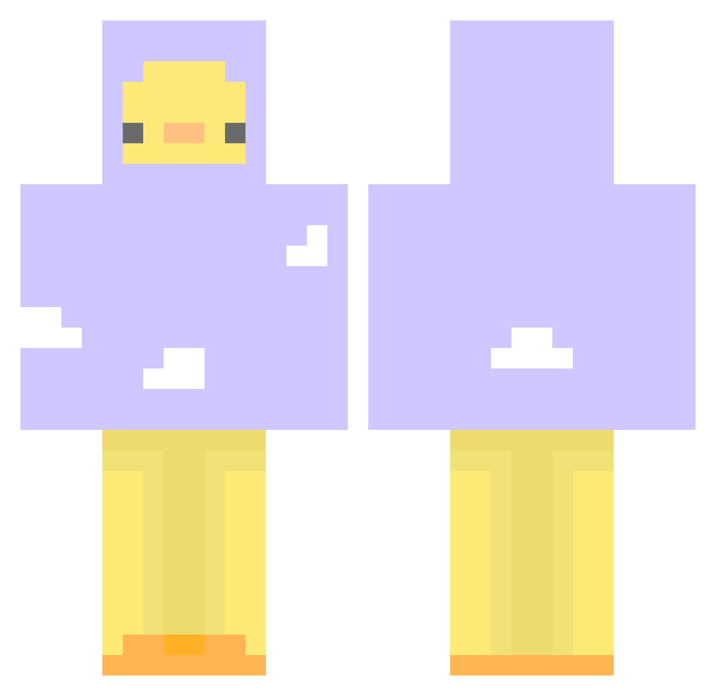 C2PTAINCRUNCH Minecraft skin, front and back view