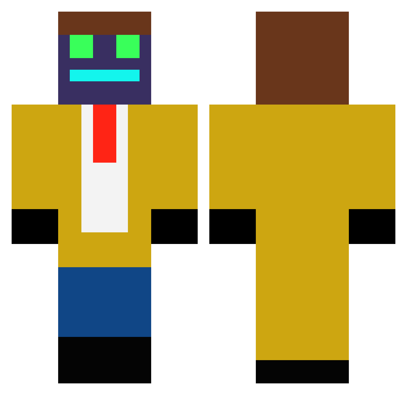 Muyoscraft Minecraft skin, front and back view