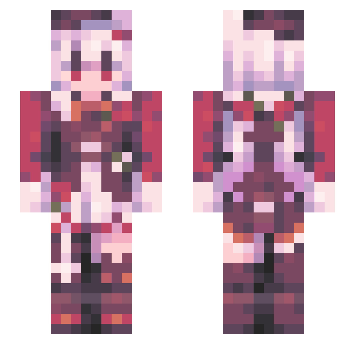 SolarTab Minecraft skin, front and back view