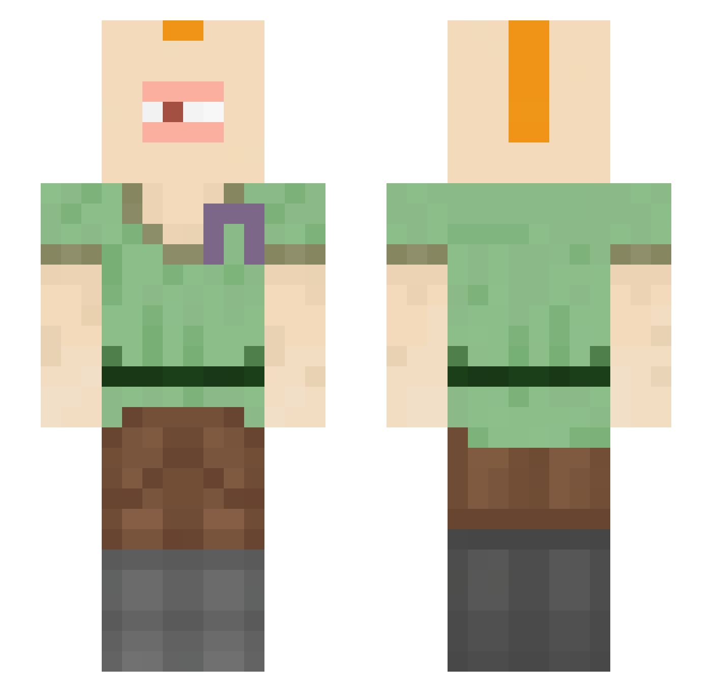 lukecreatr Minecraft skin, front and back view
